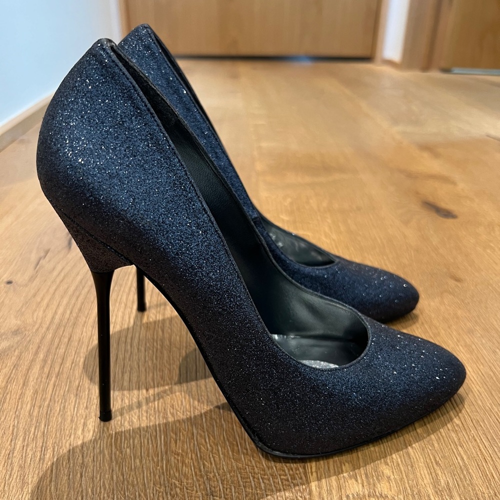 Stuart Weitzman Navy Metallic Pumps high heel